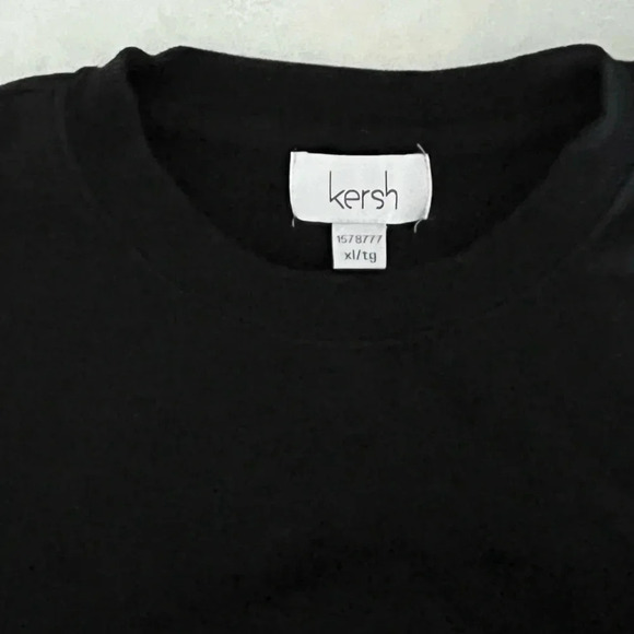 Kersh/ Black pullover crew neck sweater/  Side slits/ Size US XL - Picture 4 of 10